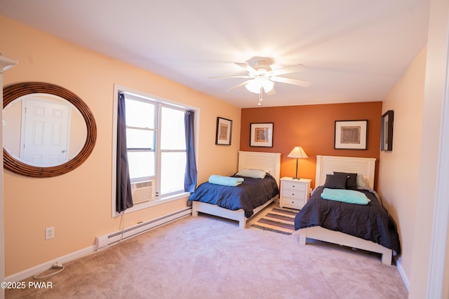 92 Thornwood Ter, Lake Ariel, PA 18436 - bedroom featuring carpet floors, baseboards, a baseboard heating unit, and ceiling fan