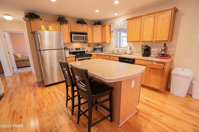 92 Thornwood Ter, Lake Ariel, PA 18436 - kitchen with light countertops, light wood-style flooring, appliances with stainless steel finishes, and recessed lighting