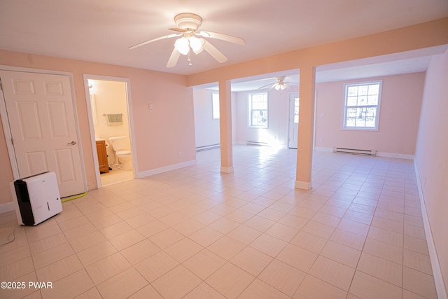 92 Thornwood Ter, Lake Ariel, PA 18436 - empty room with a healthy amount of sunlight, ceiling fan, and a baseboard heating unit