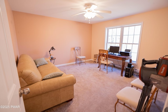 92 Thornwood Ter, Lake Ariel, PA 18436 - office with carpet flooring, a ceiling fan, and baseboards