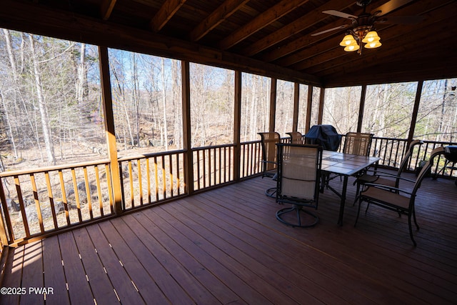 92 Thornwood Ter, Lake Ariel, PA 18436 - sunroom featuring outdoor dining area and a ceiling fan