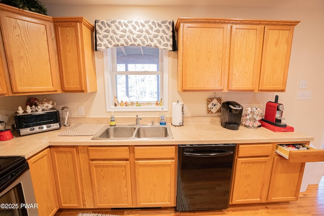 92 Thornwood Ter, Lake Ariel, PA 18436 - kitchen featuring light brown cabinets, light countertops, a sink, and dishwasher