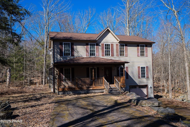 92 Thornwood Ter, Lake Ariel, PA 18436 - view of front of property with an attached garage, covered porch, and driveway