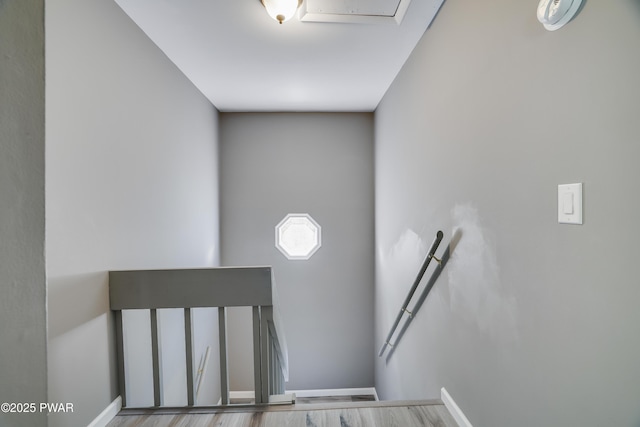 146 Country Club Dr, Thornhurst, PA 18424 - staircase with wood finished floors and baseboards