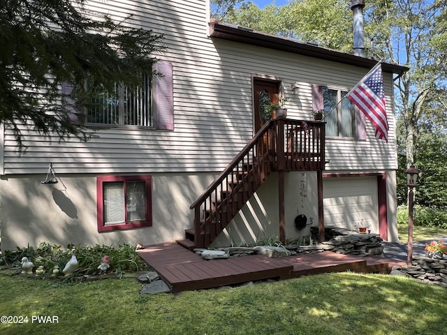 exterior space with a garage