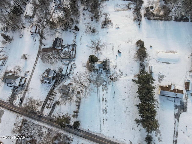 view of snowy aerial view