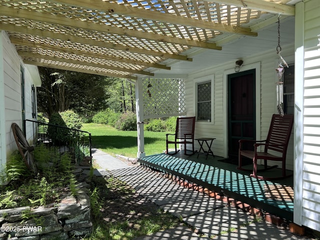 241 Lcpl Jacob Beisel Rd, Lackawaxen, PA 18435 - view of patio featuring a pergola