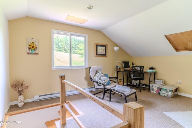 113 Jacobs Ladder Rd, Starrucca, PA 18462 - carpeted office featuring lofted ceiling and attic access