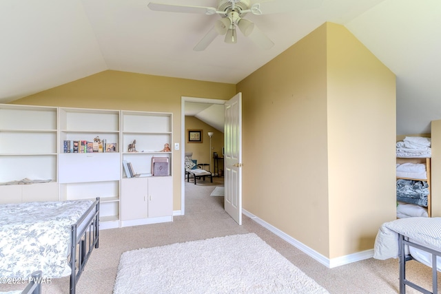 113 Jacobs Ladder Rd, Starrucca, PA 18462 - bedroom featuring lofted ceiling, light colored carpet, and a ceiling fan
