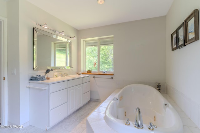 113 Jacobs Ladder Rd, Starrucca, PA 18462 - bathroom with double vanity and a jetted tub