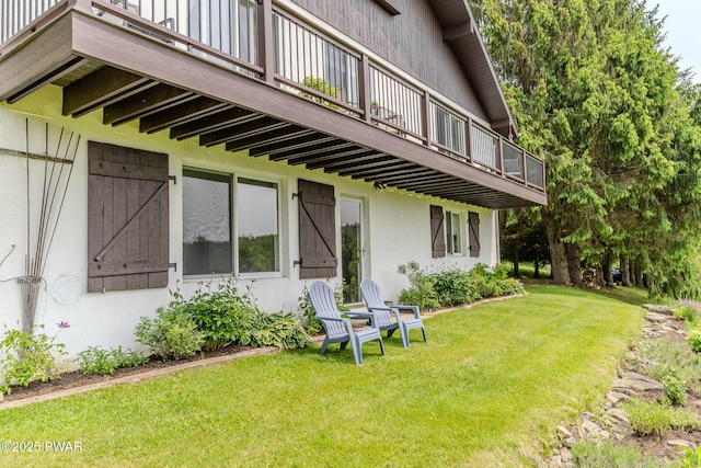 113 Jacobs Ladder Rd, Starrucca, PA 18462 - view of grassy yard with a balcony