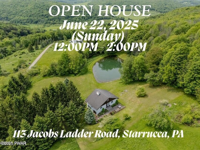 113 Jacobs Ladder Rd, Starrucca, PA 18462 - bird's eye view of a forest and a nearby body of water