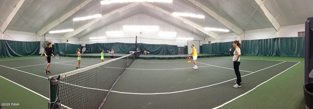 view of sport court with fence