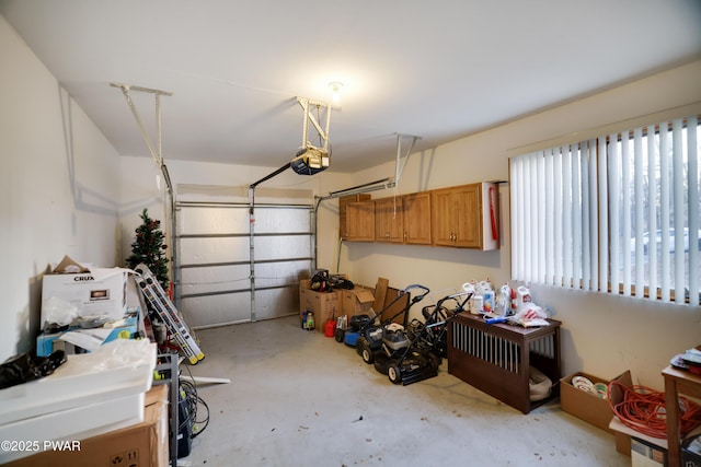 garage featuring a garage door opener