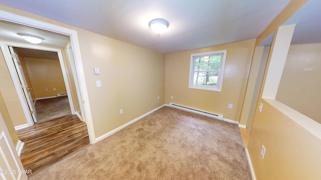 140 Algonquin Rd, Shohola, PA 18458 - empty room with a baseboard heating unit and carpet flooring
