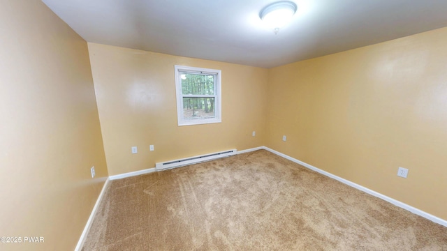 140 Algonquin Rd, Shohola, PA 18458 - carpeted spare room featuring a baseboard radiator and baseboards