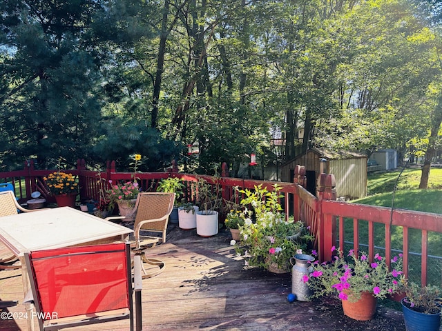 view of patio / terrace with a wooden deck