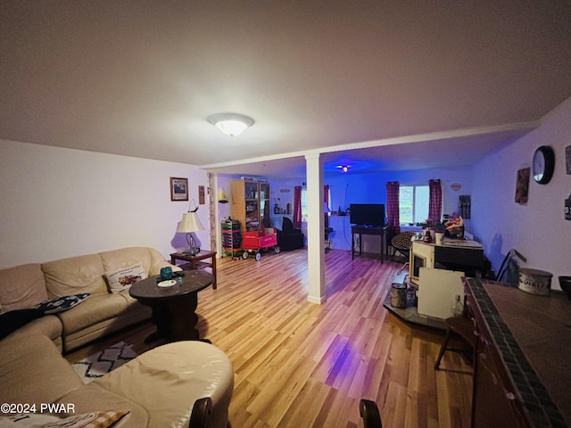 living room featuring hardwood / wood-style floors