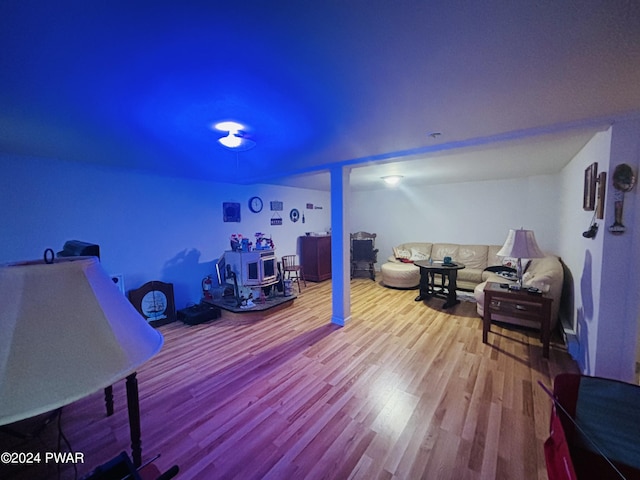 interior space with hardwood / wood-style flooring