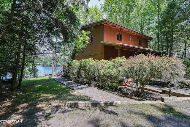 102 Lake Run, Greentown, PA 18426 - view of home's exterior featuring a water view