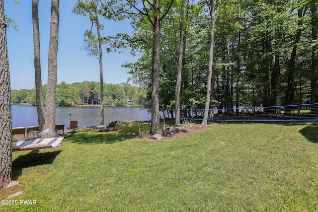 102 Lake Run, Greentown, PA 18426 - view of green lawn featuring a water view
