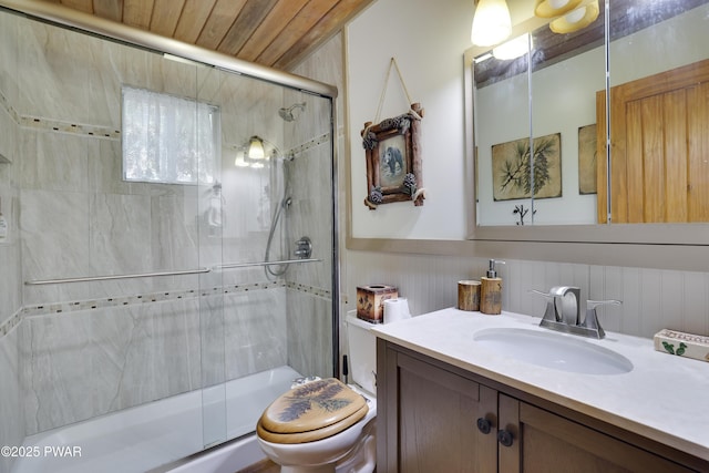 102 Lake Run, Greentown, PA 18426 - bathroom with vanity and enclosed tub / shower combo
