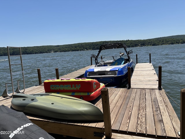 22 Glen Rd, Lake Ariel, PA 18436 - dock area featuring a water view and a wooded view