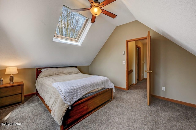 98 Roamingwood Rd, Lake Ariel, PA 18436 - bedroom with ceiling fan, carpet floors, lofted ceiling, and baseboards