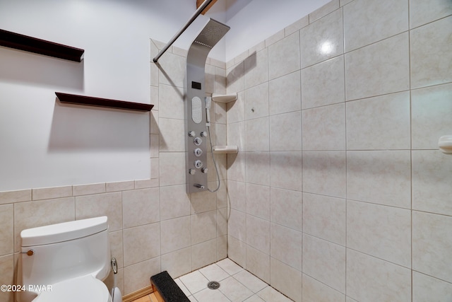 10 Cove Point Cir, Lakeville, PA 18438 - full bath with tiled shower and tile walls