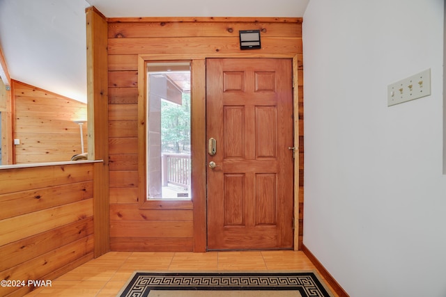 10 Cove Point Cir, Lakeville, PA 18438 - foyer featuring wood walls