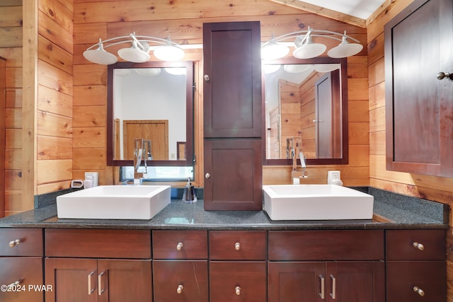 10 Cove Point Cir, Lakeville, PA 18438 - full bath with wooden walls and double vanity