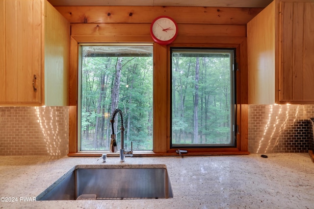 10 Cove Point Cir, Lakeville, PA 18438 - kitchen view of backsplash and light stone counters