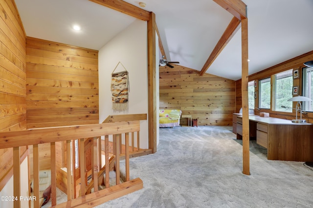10 Cove Point Cir, Lakeville, PA 18438 - corridor featuring wood walls and carpet floors