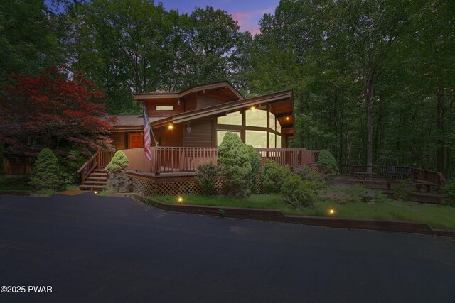 10 Cove Point Cir, Lakeville, PA 18438 - view of front of house featuring a deck