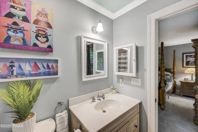 136 Weasel Rd, Dingmans Ferry, PA 18328 - bathroom featuring ornamental molding and vanity