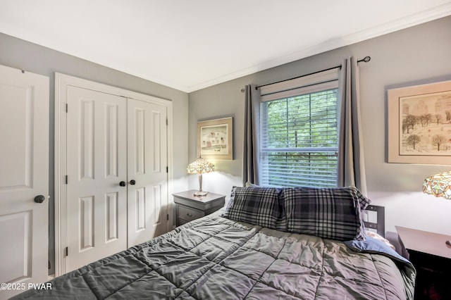 136 Weasel Rd, Dingmans Ferry, PA 18328 - bedroom with a closet and ornamental molding