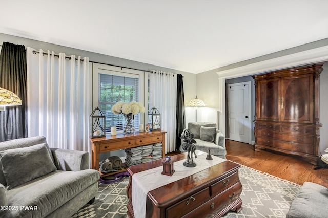 136 Weasel Rd, Dingmans Ferry, PA 18328 - living area with dark wood-style flooring