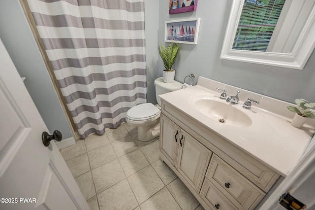 136 Weasel Rd, Dingmans Ferry, PA 18328 - bathroom featuring vanity, tile patterned flooring, and a shower with curtain