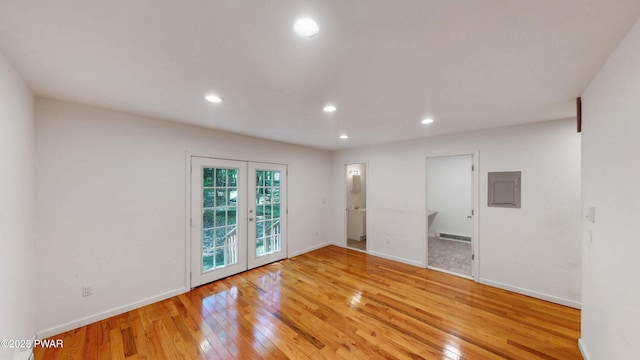 152 Fairview Dr, Dingmans Ferry, PA 18328 - spare room with light wood-style floors, recessed lighting, baseboards, and electric panel