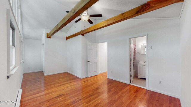 152 Fairview Dr, Dingmans Ferry, PA 18328 - spare room with a ceiling fan, light wood-style flooring, and baseboards