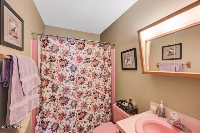 108 Minnow Ct, Lackawaxen, PA 18435 - full bath with vanity and curtained shower