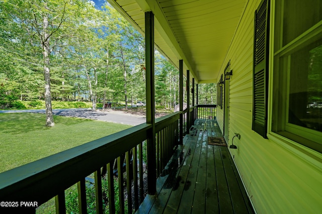 135 Kiel Rd, Milford, PA 18337 - wooden porch with a yard and view of scattered trees