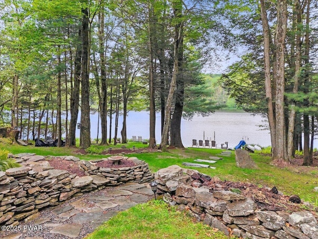 141 Arrowhead Cir, Newfoundland, PA 18445 - view of yard with a water view