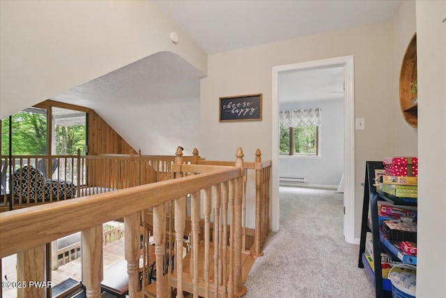 141 Arrowhead Cir, Newfoundland, PA 18445 - corridor with carpet flooring and a baseboard radiator