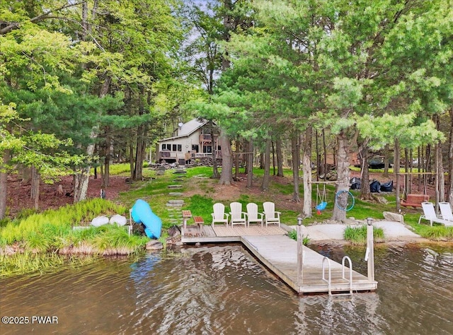 141 Arrowhead Cir, Newfoundland, PA 18445 - dock with a water view