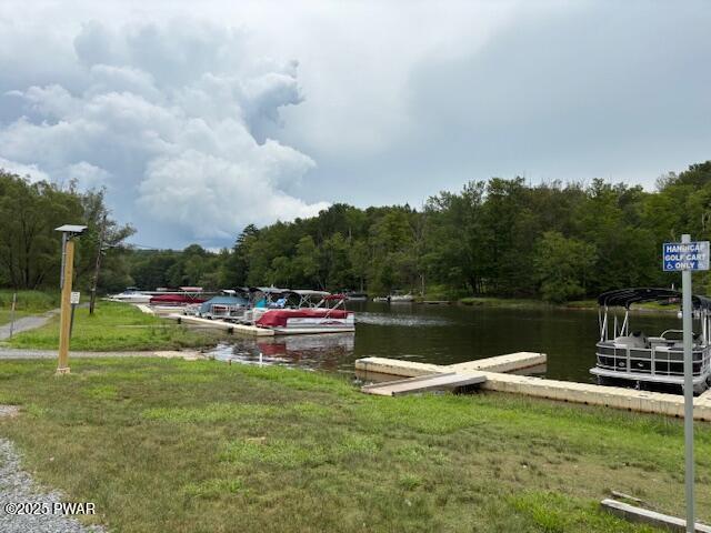 30 Bear Hill Rd, Lake Ariel, PA 18436 - dock with a water view, a view of trees, and a yard