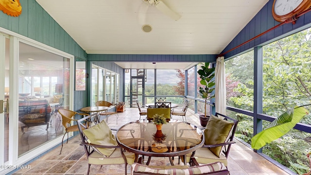 149 Bennett Ave Unit J, Milford, PA 18337 - sunroom / solarium featuring vaulted ceiling and outdoor dining space