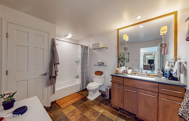 149 Bennett Ave Unit J, Milford, PA 18337 - full bath featuring vanity, shower / bathtub combination with curtain, and recessed lighting