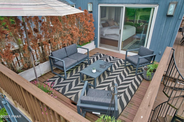 149 Bennett Ave Unit J, Milford, PA 18337 - wooden terrace with an outdoor living space