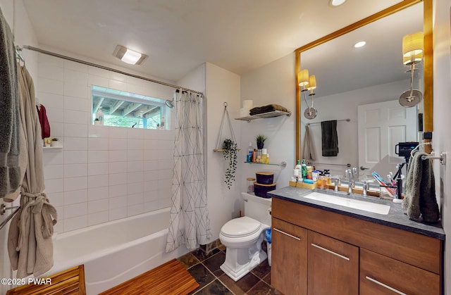 149 Bennett Ave Unit J, Milford, PA 18337 - bathroom with vanity, shower / tub combo, and recessed lighting